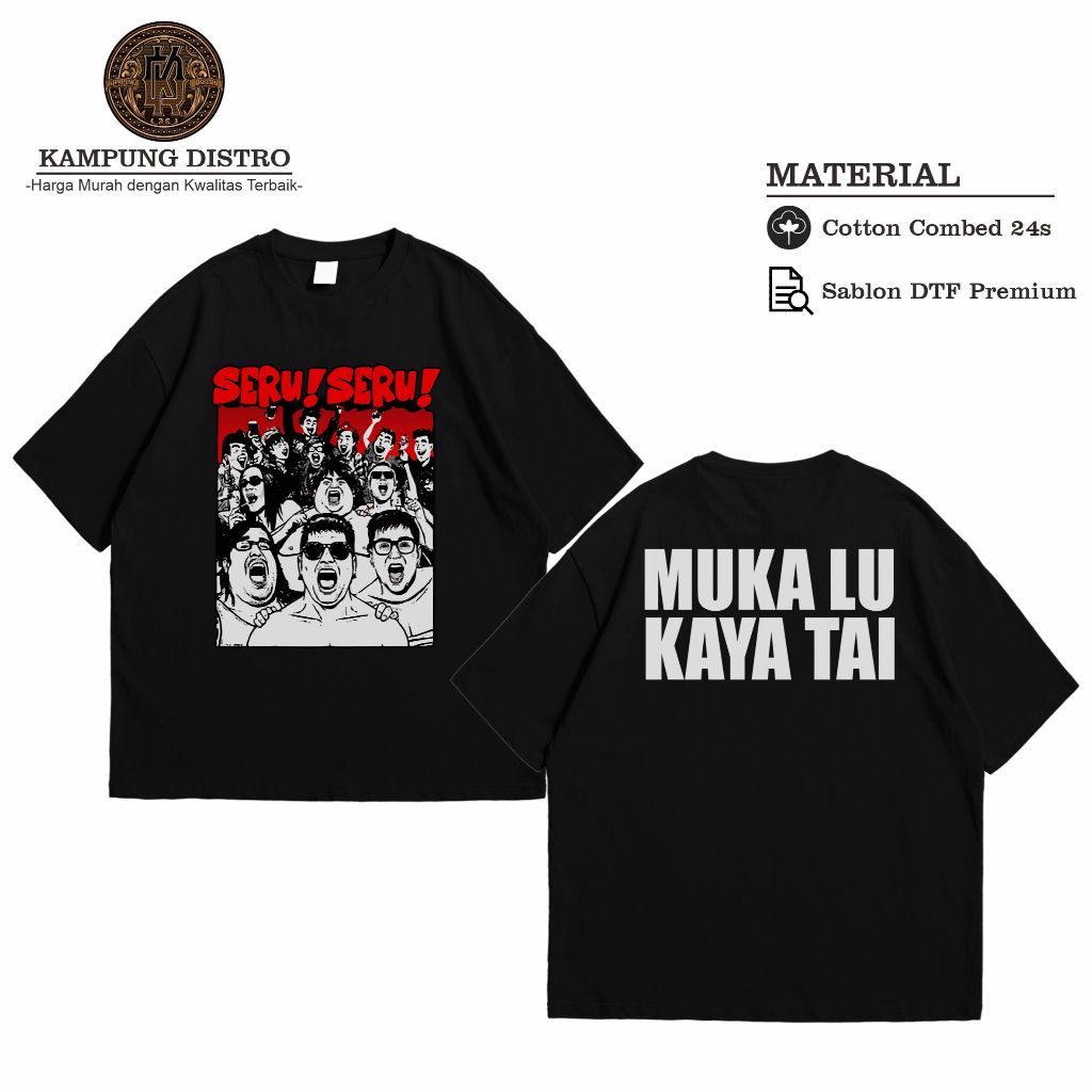 KATUN Fun เสื้อยืด Rich Face T4i Distro สําหรับผู้ชายและผู้หญิง ผ้าฝ้ายหวี 24 วินาที