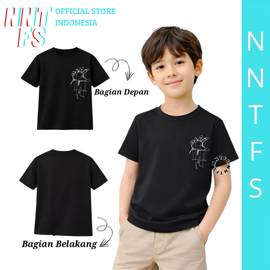 NNTFS เสื้อยืดเด็กผู้ชาย Semi Cotton Combed 24s Motif - Logo Line Art Human Puppet