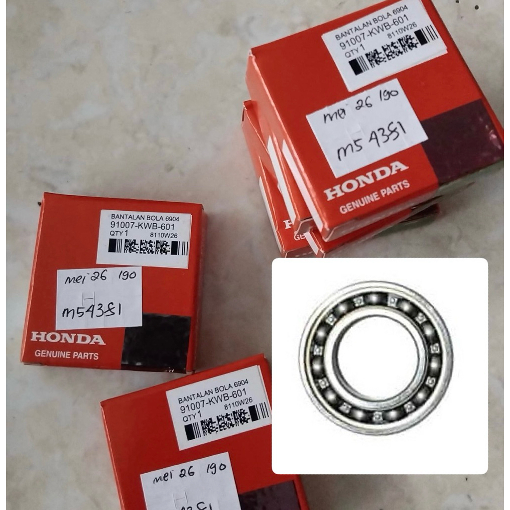 CRANKSHAFT BEARING 6904 Honda AHM 91007KWB601 91007-KWB-601