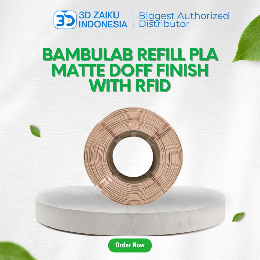 Bambulab Refill PLA Matte 3D Printer Filament 1 KG Doff Finish with RFID