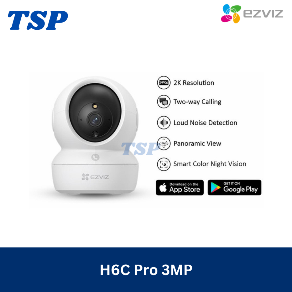 Ezviz CCTV H6c Pro 2K 3MP Smart Wifi Pan Tilt IP Camera Indoor