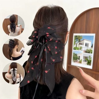 Star Baby Jepit Rambut Wanita Model Pita Motif Bunga Kain Sifon Terbaru