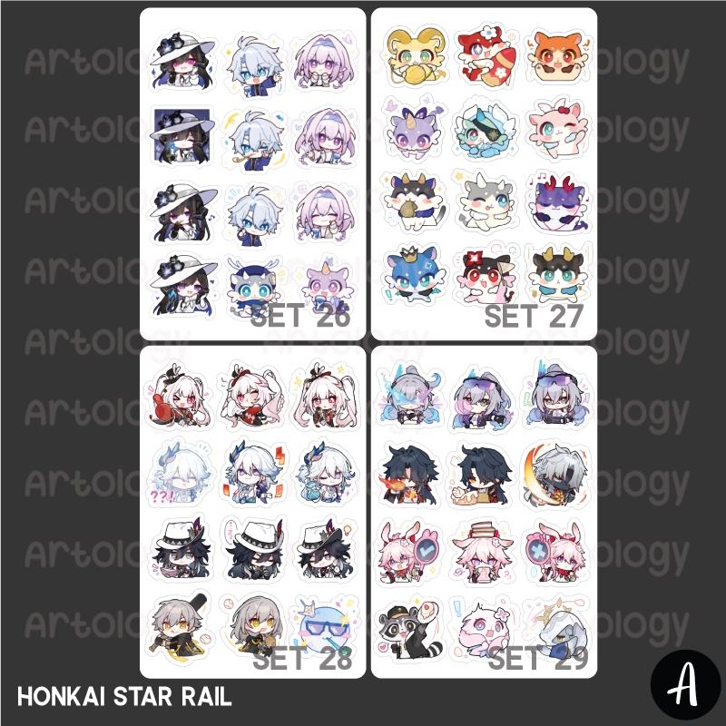 ชุดสติ๊กเกอร์ Honkai Star Rail HSR Starrail - Kiss Cut Just Stick บน Chibi Pompom March Himeko Kafka