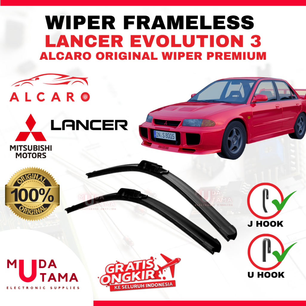 MITSUBISHI Original Alcaro Frameless Wiper LANCER EVO 3 - ที่ปัดน้ําฝน LANCER EVO 3 - ที่ปัดน้ําฝนไร
