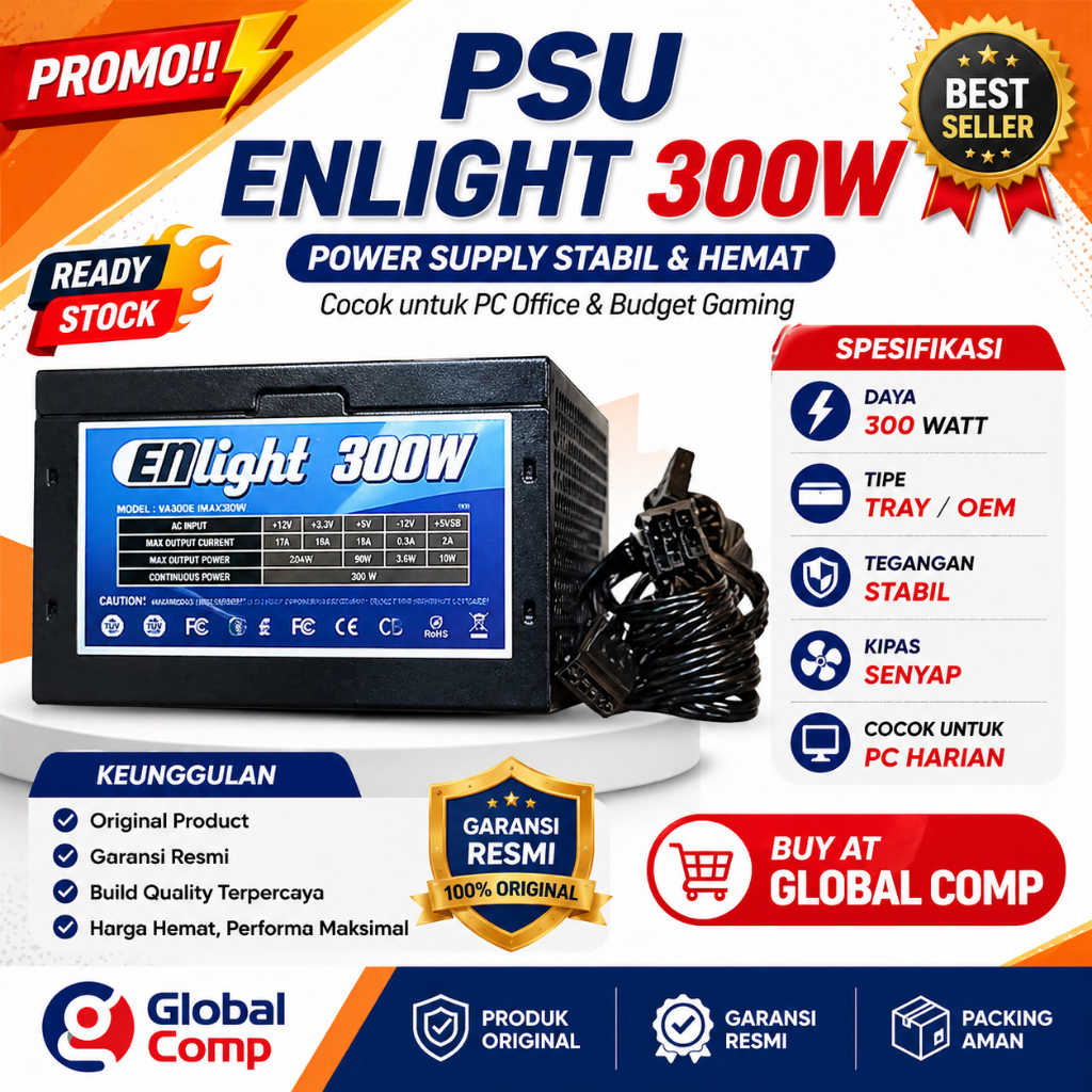 สาย PSU Enlight 300 วัตต์ Flatt Oem เดิม