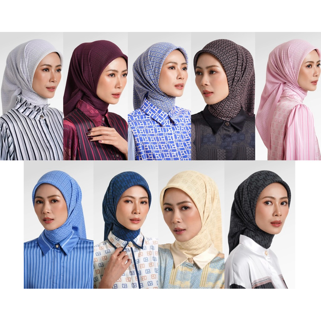 [อ่านคําอธิบาย!!️] MONO DIAGONAL SCARF NEEDLE THREAD MONO STRIPES SCARF SQUARE HIJAB NEEDLE THREAD M