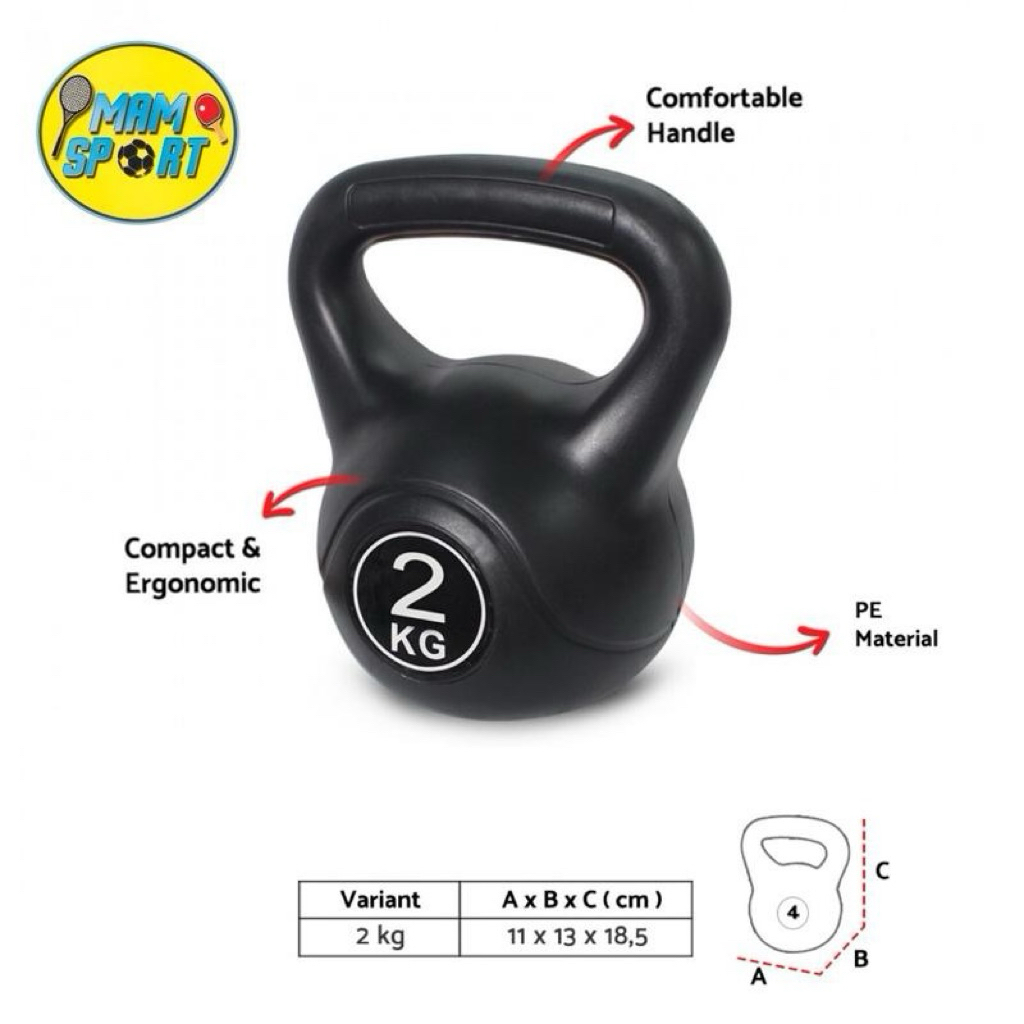 Kettlebell Dumbbell Barbell Weight Lifting Gym Fitness ROX OMAHA RKB-02 2Kg Original