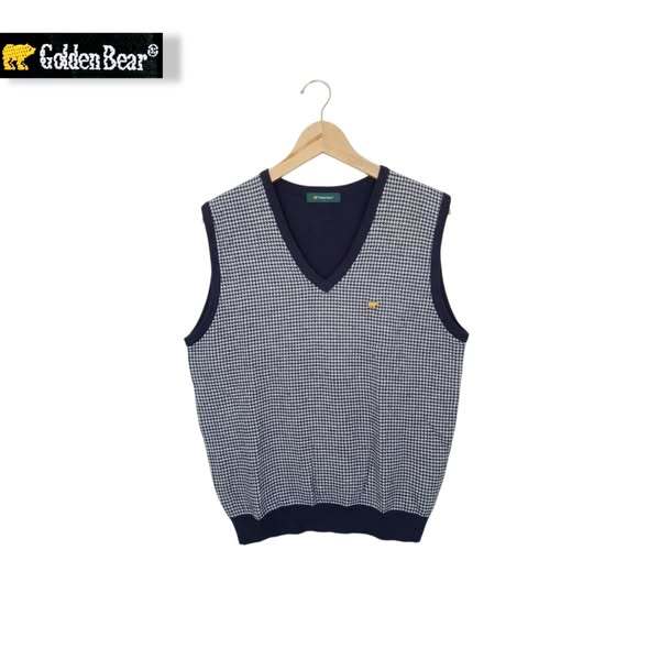 HS เสื้อกั๊กสีกรมท่าหมีทอง Unisex (CODE: B153- 16)