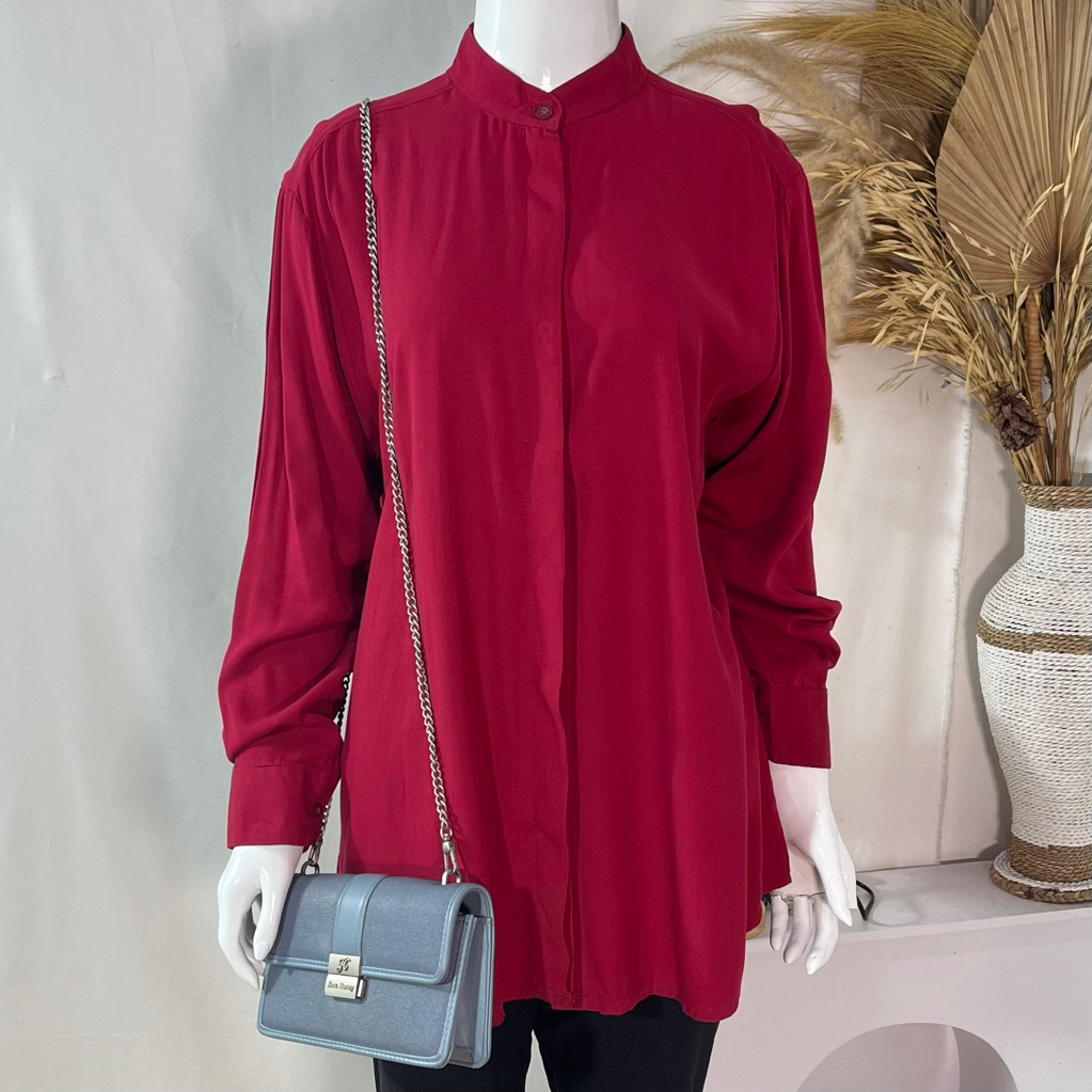 KATUN KEMEJA Sj Fashion - เสื้อเชิ้ตผ้าเรยอนธรรมดา / เสื้อเรย่อนขนาดใหญ่ / เสื้อผ้าฝ้ายเรยอน / เสื้อ