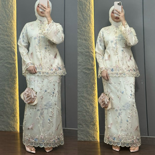 Ashley Setelan Rok Brukat Bordir Baju Pesta Lamaran Wisuda One Set Kondangan