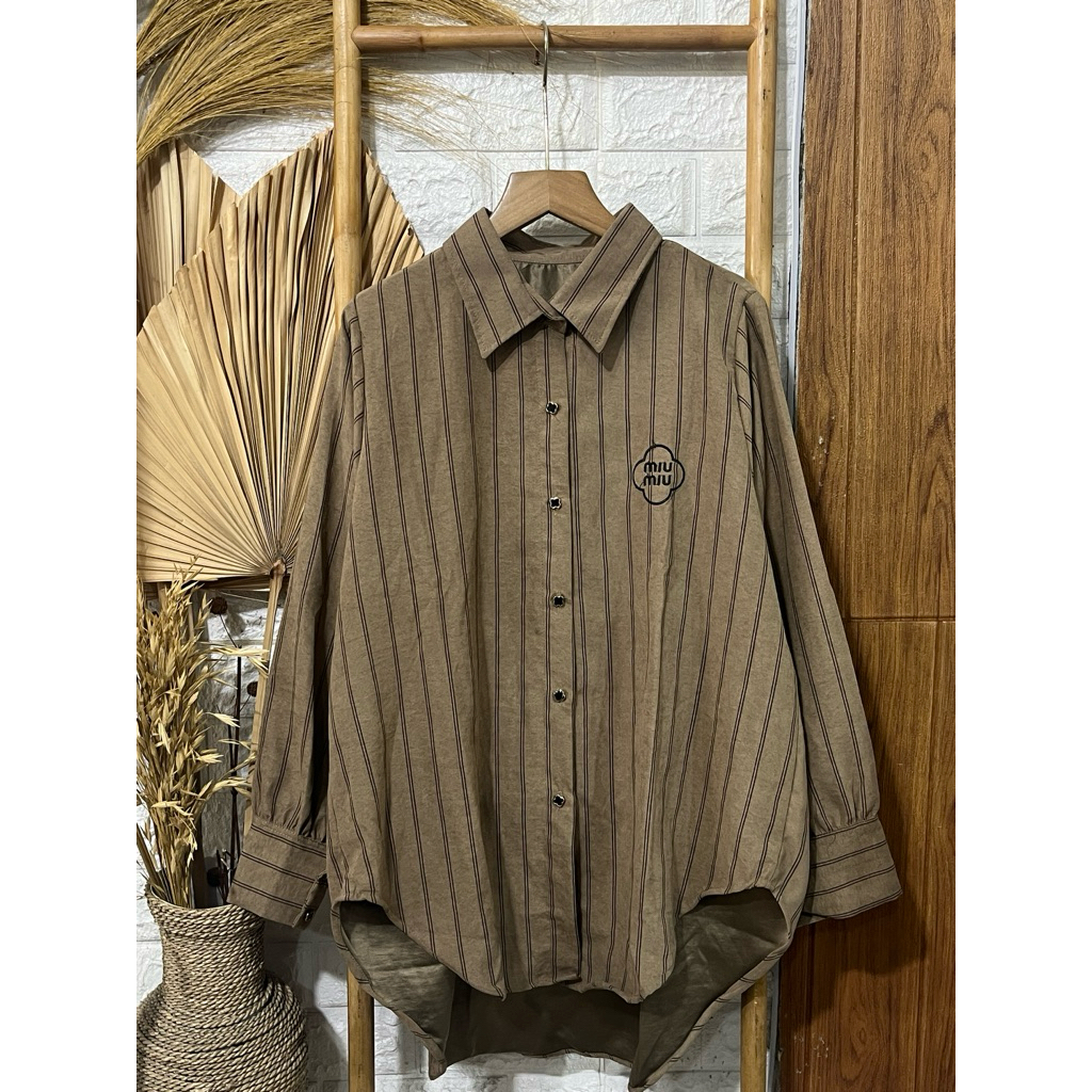 KEMEJA UIM เสื้อเชิ้ตลาย Ld 110cm Mocca