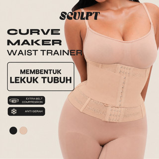 SCULPT CurveMaker Waist Trainer - Hourglass Body - Long Torso Corset - Korset Pinggang & Perut Seamless