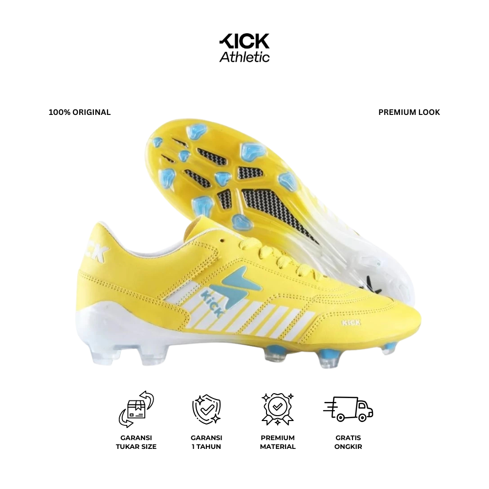 Kick Athletic Mens Premium Soccer Shoes Markers สีส้ม สีขาว