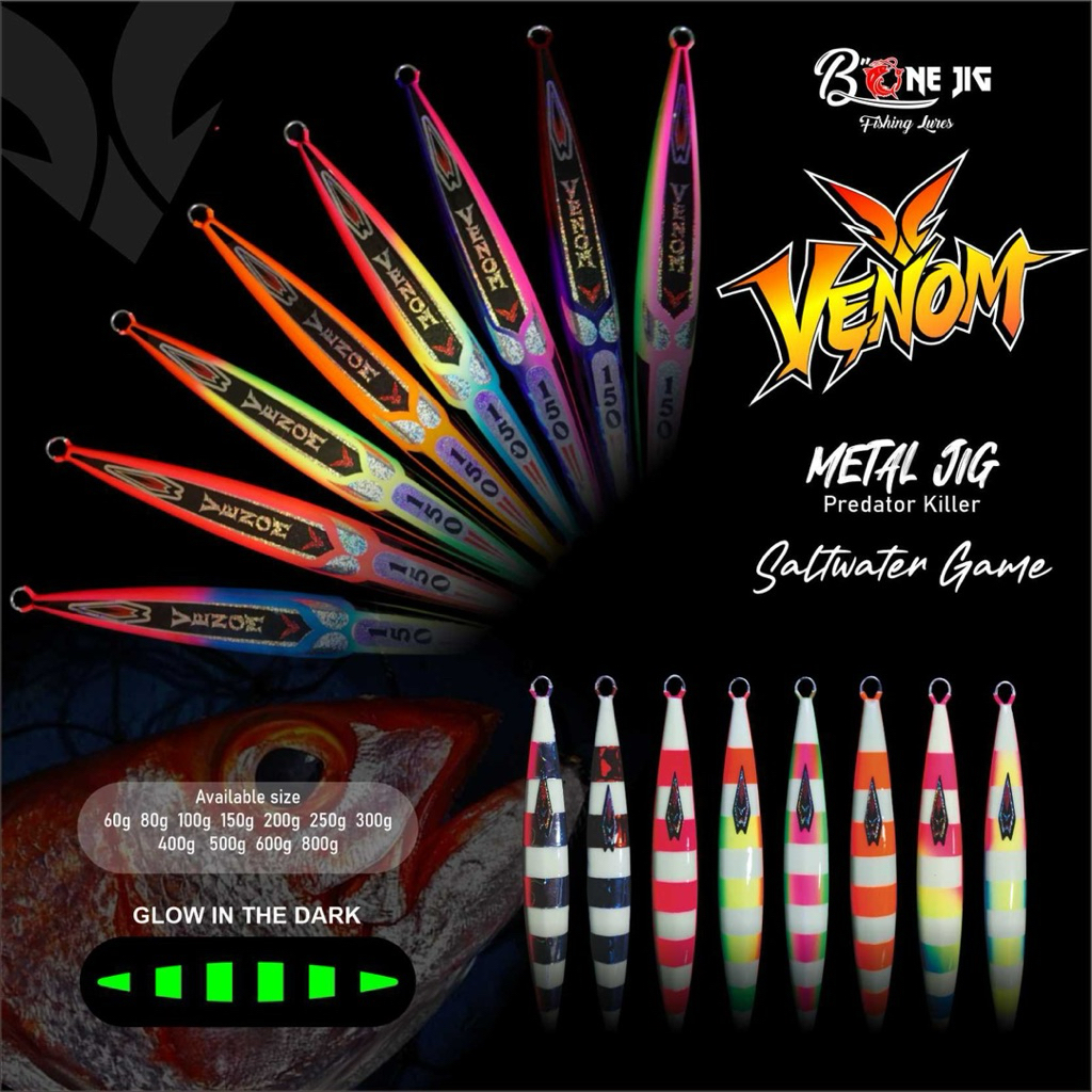 METAL JIG SROW JIGGING VENOM BAIT 60G - 600G KILLER GACOR BAIT.