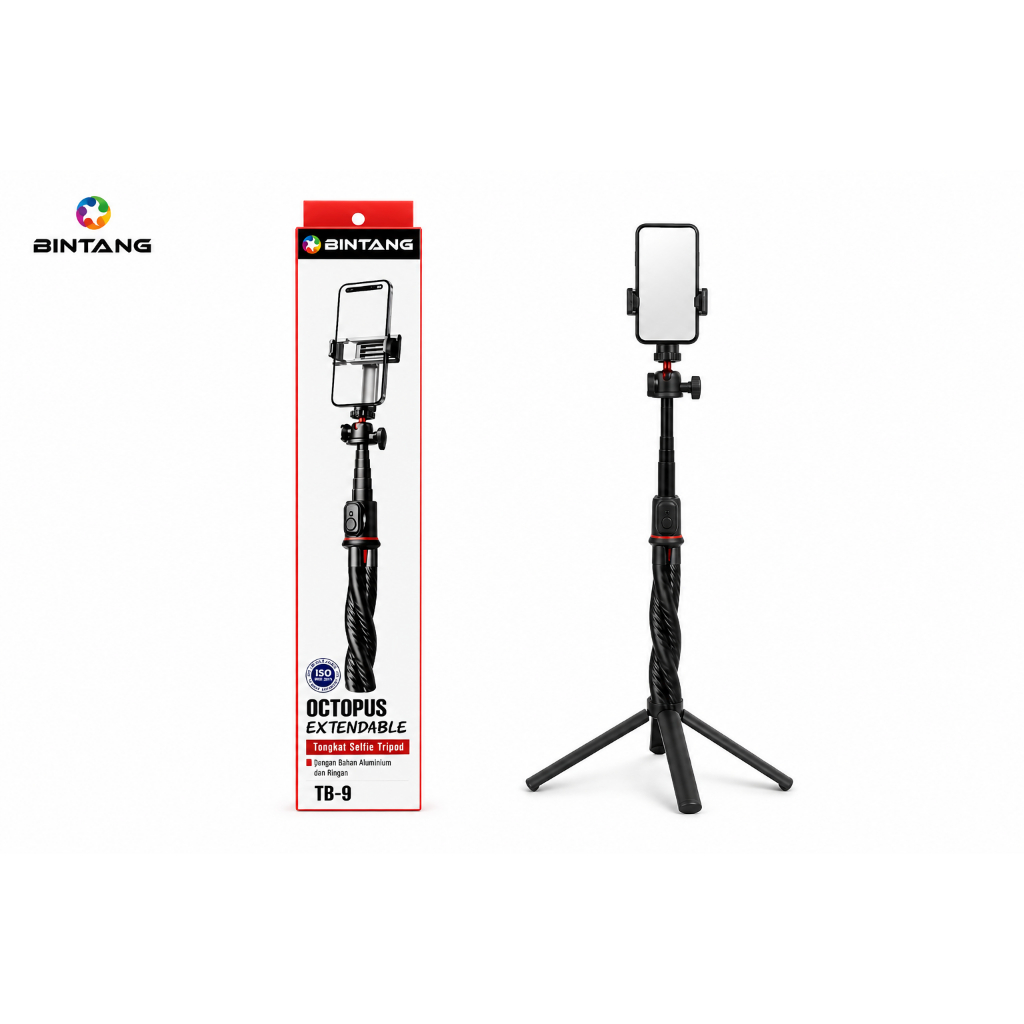 TRIPOD + SELFIE STICK BLUETOOTH OCTOPUS BINTANG TB-9