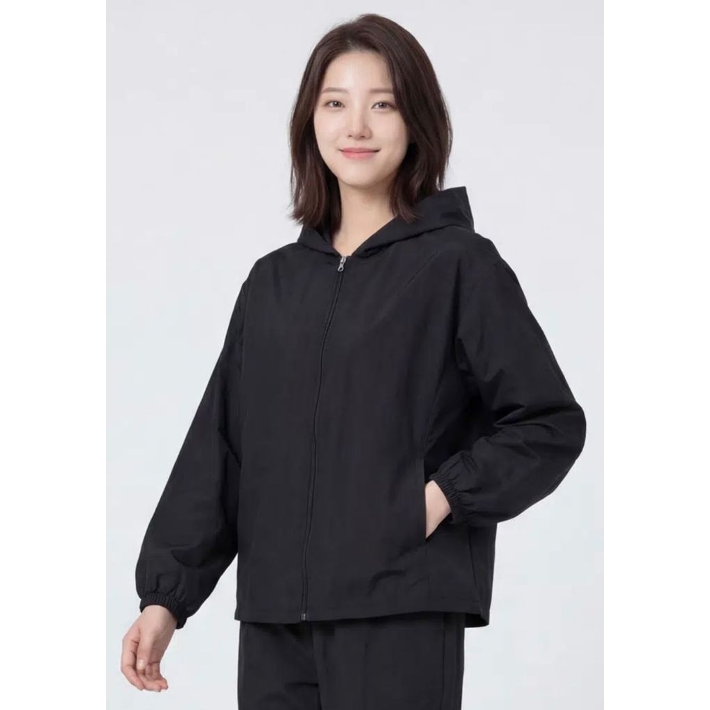 [ใหม่ READY DAISO KOREA] Daiso Nylon Zip-Up Windbreaker Hoodie / Daiso Jacket / Nylon Zip-Up Hooded 