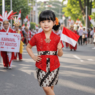 KEBAYA BRUKAT ANAK 1-9TH Kostum Karnaval Agustusan Kartini Free Bros