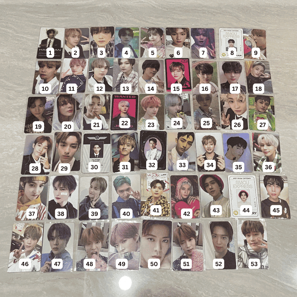 Photocard อย่างเป็นทางการ NCT 127 Dream WayV / Haechan Jaemin Mark Jeno Jisung Chenle Winwin Jungwoo