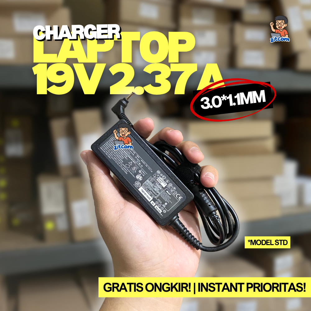 CHARGER ADAPTER 4C33R 19V 2.37A STANDARD [3.0x1.1mm] SERIES SPIN 1, 3, 5 SP111-31 SP111-32N SP111-33