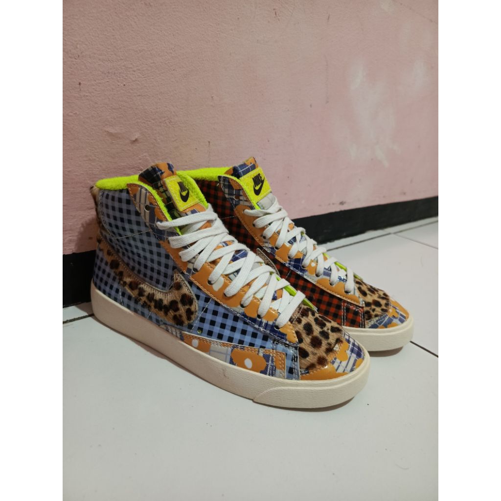 รองเท้าผ้าใบ n!K Blazer Mid Gel Wild Print Flannel ขนาด - 36.5 fit to, 37