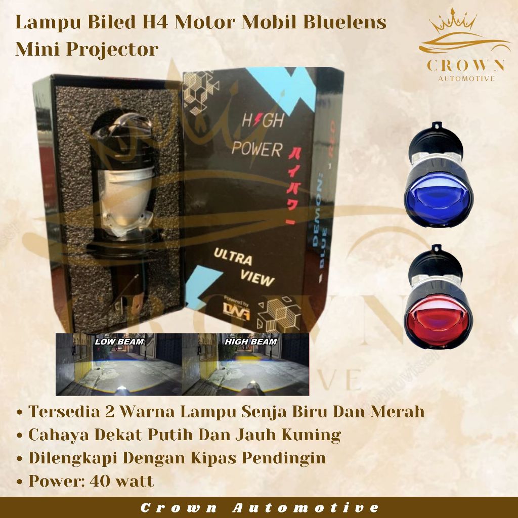 Bluelens Mini Projector H4 Motorcycle Car Biled Lamp