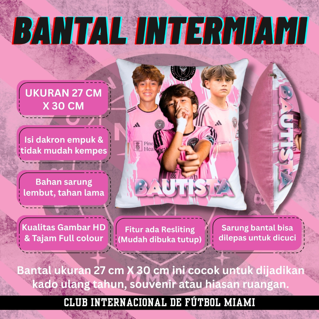 หมอนภาพถ่าย Inter Miami ที่ไม่ซ้ําอย่างผลิตในแฟนไอดอลนักฟุตบอล Inter Miami