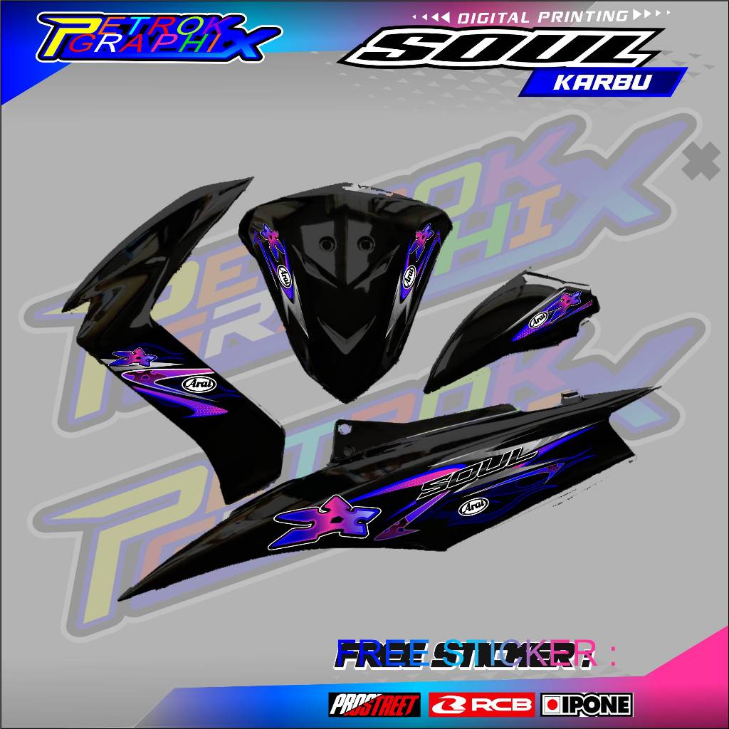 YAMAHA MIO SOUL CARBON VARIATION STRIPING - ARAI EDITION / MIO SOUL CARBON MOTORCYCLE VARIATION STIC