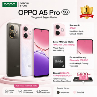 OPPO A5 Pro 5G [IP69 Water Resistant, Large Battery 5800mAh, Military-Grade Shock Resistance]