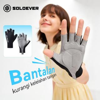 SOLOEVER Sarung Tangan Olahraga Half Finger Glove Outdoor Sport Gloves – Perlindungan Matahari, Anti-Slip, Bernapas untuk Gym, Sepeda, Hiking & Olahraga Luar Ruangan