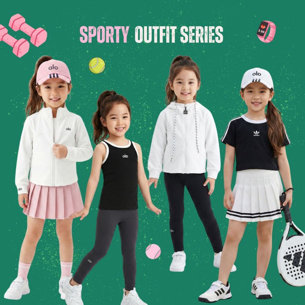 TINY SEOUL SPORTY GOLF PADEL TENNIS OUTFIT SERIES VOL 5 - ชุดกีฬาเด็กผู้หญิง TENNIS
