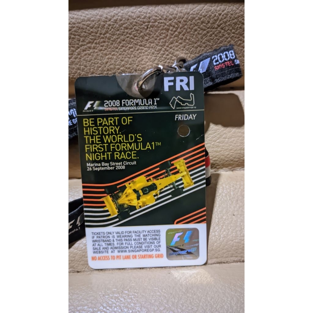F1 2008 สูตร 1 Singtel Singapore Grand Prix Friday Ticket