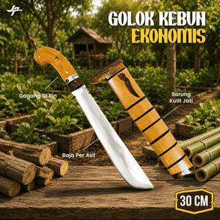 Juragan Pisau | Golok Baja Asli Sup9 Super Tajam | Golok Kebun Berkebun Fulltang di Pin Kayu Jati