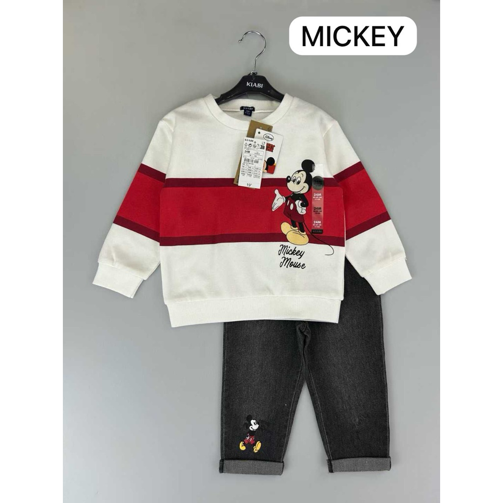 Kiabi x disney ชุดเสื้อสเวตเตอร์ยีนส์เด็กทารกและเด็ก