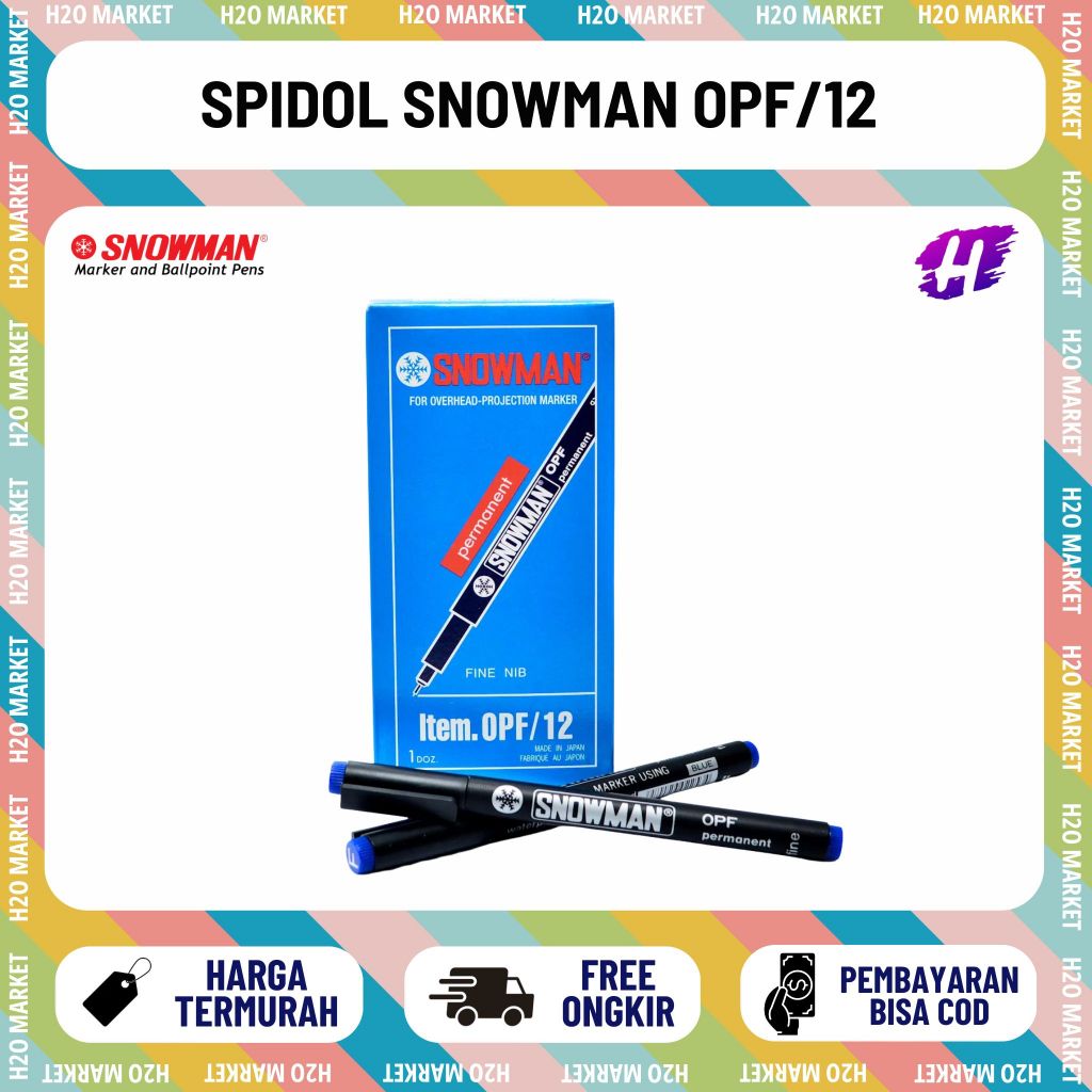 [H2O] 1 ชิ้น OHP MARKER 1F BLACK SNOWMAN / OPF DRAWING PEN MARKER / PERMANENT MARKER