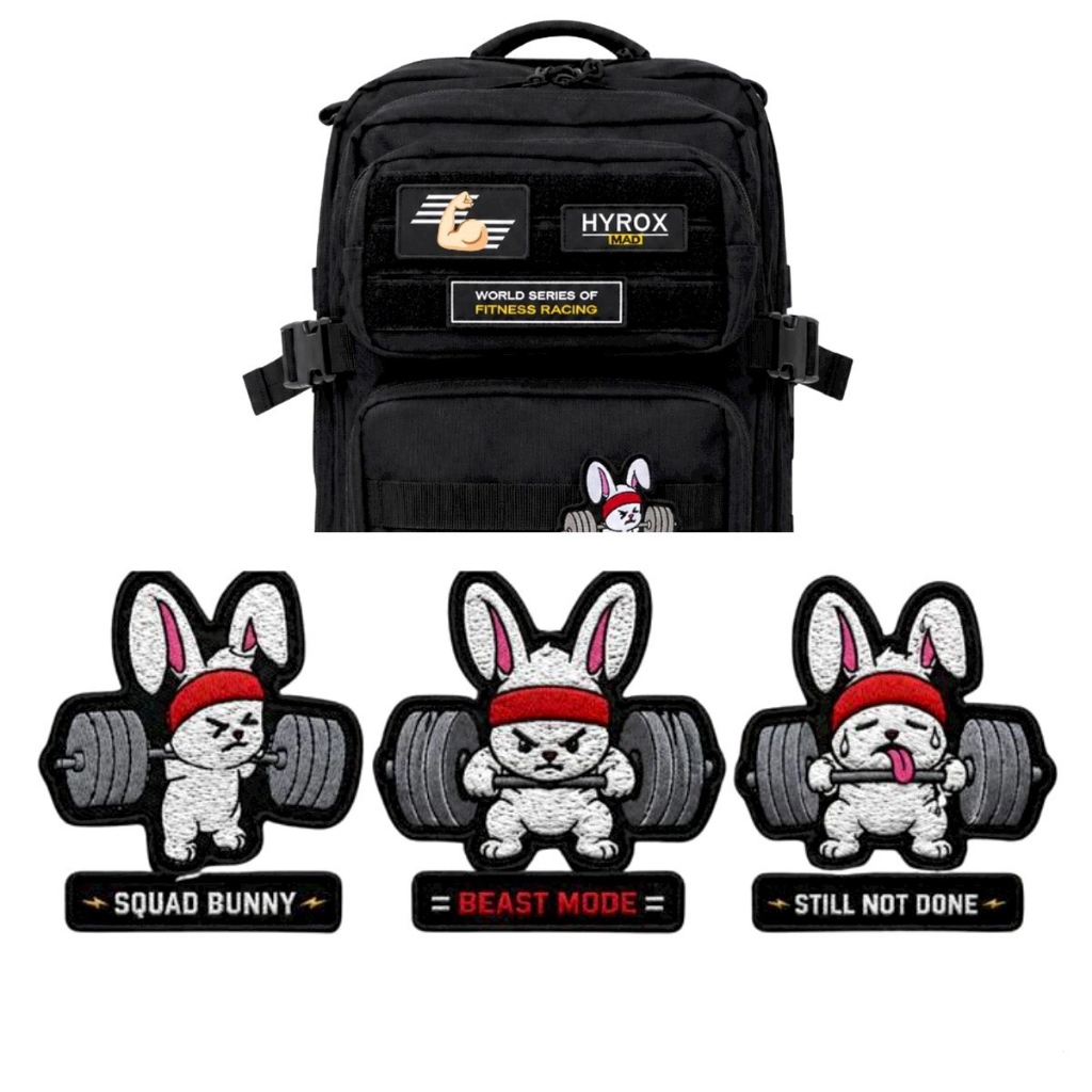Hyrox Patch Velcro เย็บปักถักร้อยสัญลักษณ์ชุด Bunny Squad ไม่น่ารักในตัวสําหรับนักกีฬากระเป๋ายุทธวิธีอุปกรณ์เสริม