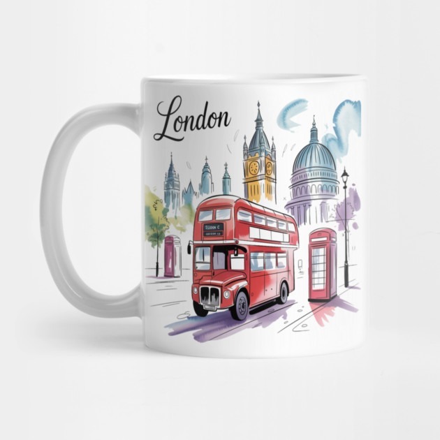 Cool Abstract London Splash Colours, London - Cool Abstract London Splash Colours Tea Mug