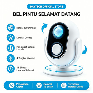 Daytech HW06 Bel Pintu Selamat Datang Sensor Gerak Inframerah Alarm Anti Maling Rumah Toko Supermarket Garansi 1 Bulan
