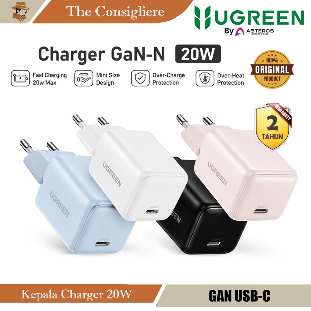 UGREEN หัวชาร์จ 20W GaN 55553 60450 ชาร์จเร็ว พอร์ตเดียว USB-C