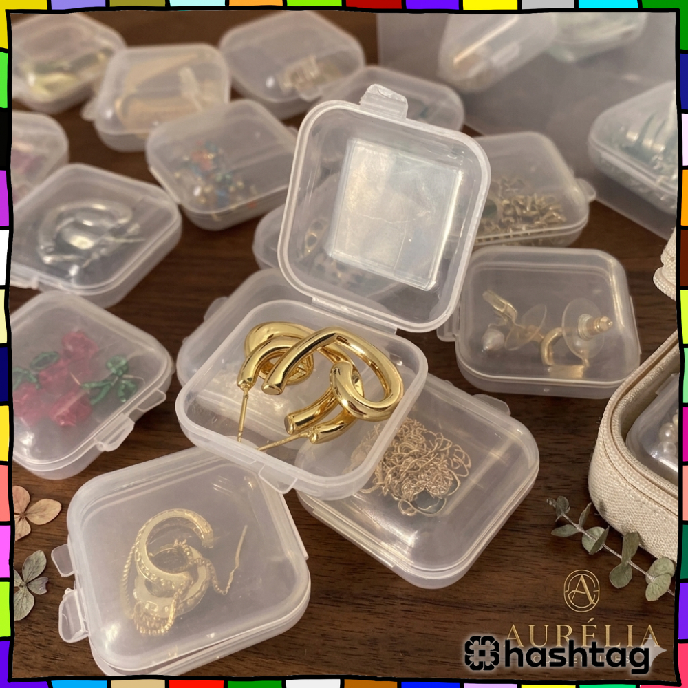 Hastag_iD HL0661 กล่องขนาดเล็กการ์ดหน่วยความจําอเนกประสงค์ต่างหูที่เก็บเครื่องประดับ Y8239