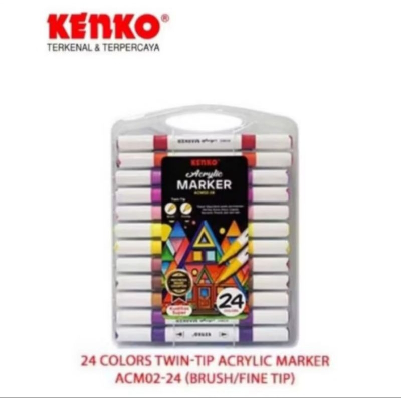 Kenko Acrylic Marker single Tip 24 สี Acrylic Marker ACM-01/02 Drawing & Coloring Marker