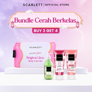 [Gift Set] SCARLETT Bright & Glow Body Care Set | Bundle Mencerahkan, Melembapkan, Meratakan Warna Kulit, Meremajakan Kulit, Wangi Mewah Tahan Seharian | Solusi Kulit Belang | Hampers Lebaran Idul Fitri