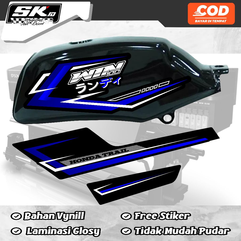 Win 100 01 สติ๊กเกอร์สตริป วาริชั่นแถบร่างกาย HONDA WIN STRIPING