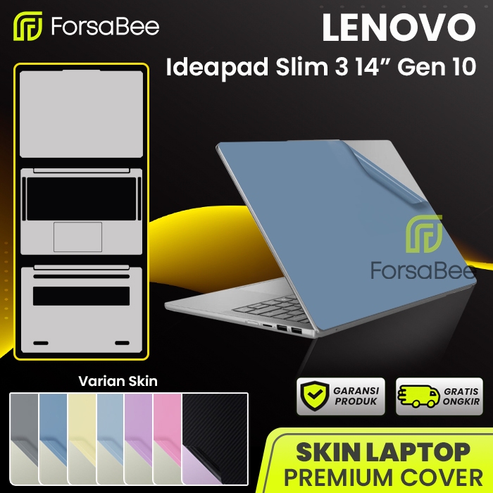 FORSABEE - Skin Protector สําหรับ Lenovo Ideapad Slim 3 14IRH10 14IRU10 14ARP10 14 นิ้ว 16:10 Anti-Scratch Anti-Scratch Body Guard Garskin สติกเกอร์โปร่งใส Matte แล็ปท็อปสติกเกอร์สีดําคาร์บอน Motif