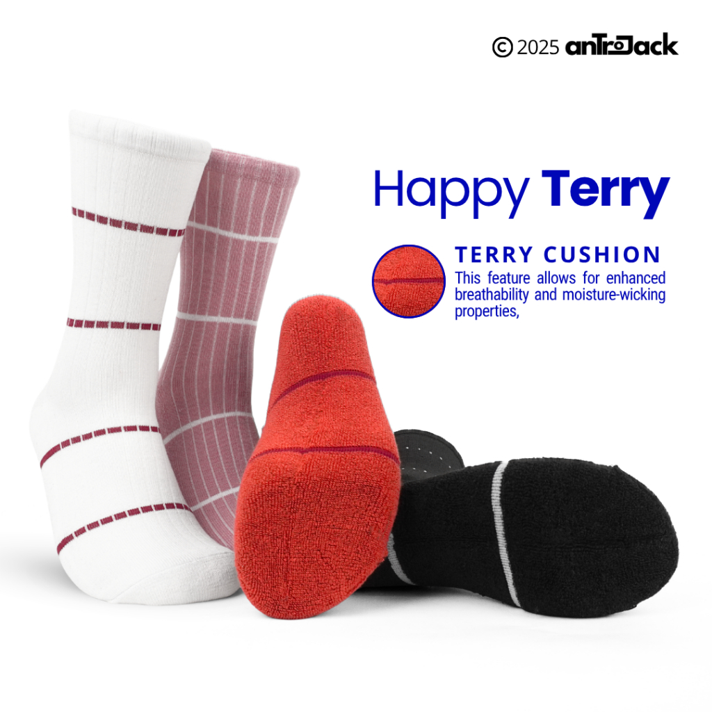 ANTROJACK - ถุงเท้าลูกเรือ Happy Terry Otsuka