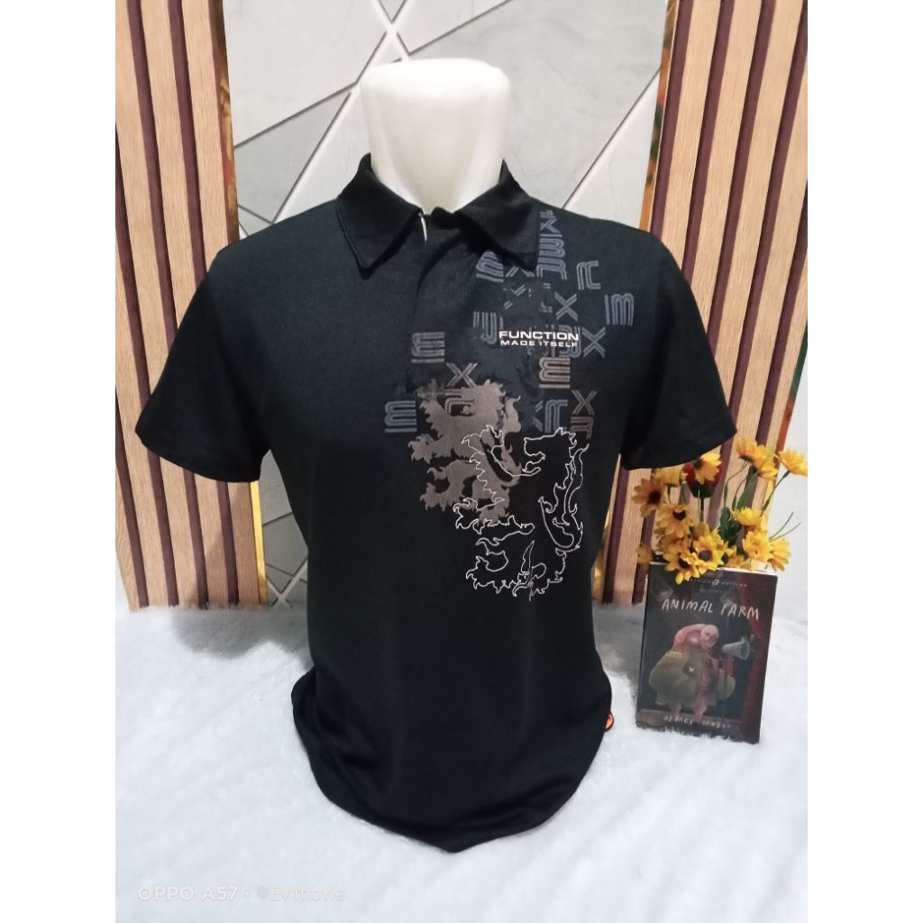 EXR เสื้อคอปกโปโลสปอร์ตสีดํา