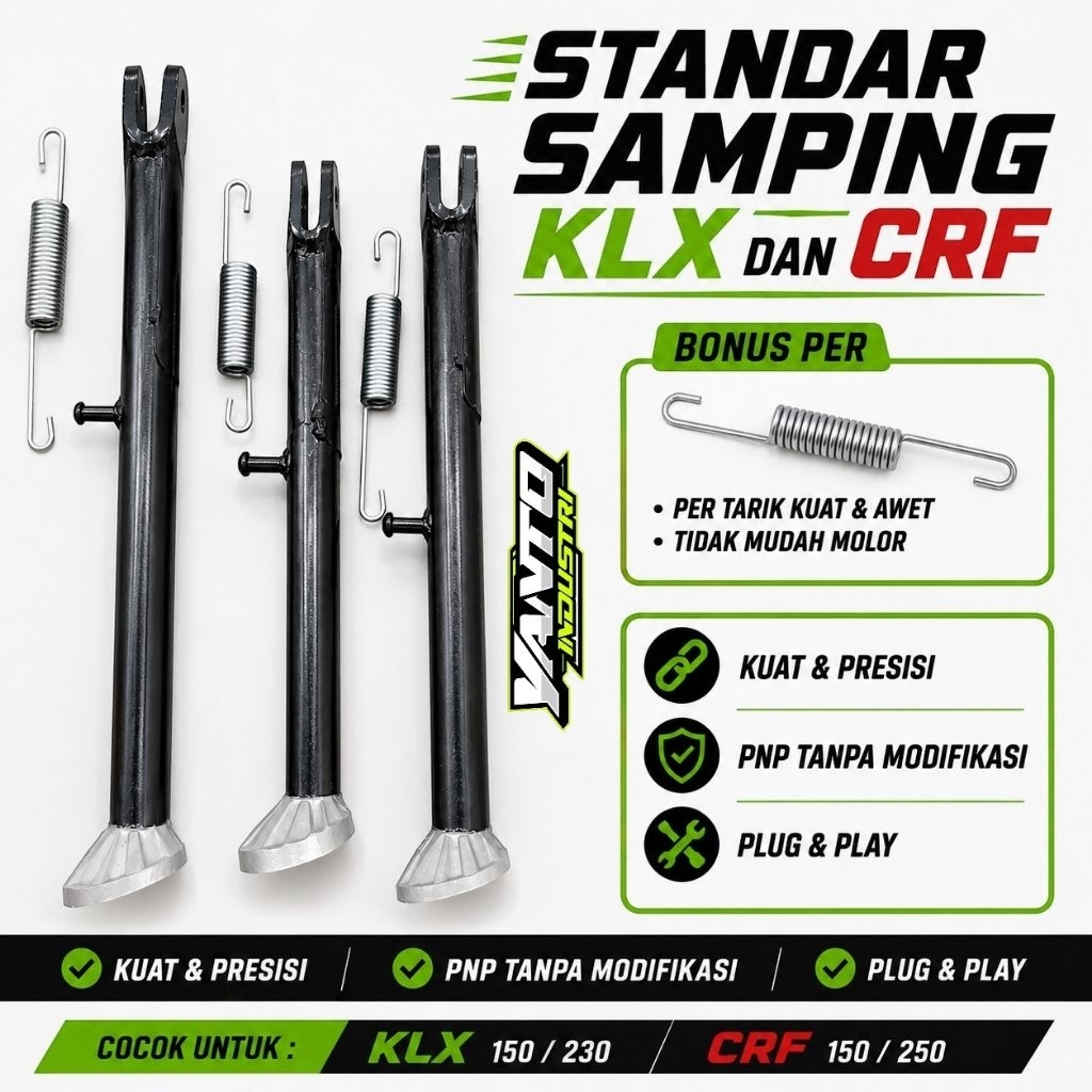 ขาตั้งข้าง KLX CRF 28,30,32,35,38,40,43,45 ซม. เคลือบสีผงท่อเหล็ก