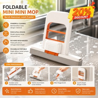 Alat Pel Mini Sponge Mop Lipat Alat Pembersih Kaca Mini Portable Folding Mop Pel Genggam/Pel Meja Rumah Tangga alat pembersih multifungsi fortable sponsHY-1286