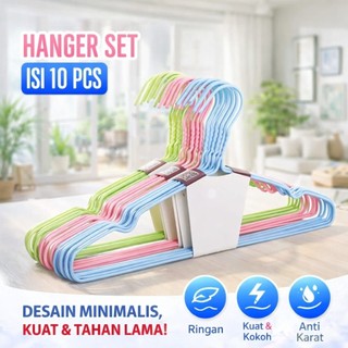 Hanger Kawat Hanger Warna Gantungan Baju Kawat Anti Slip dan anti karat Hanger Dewasa