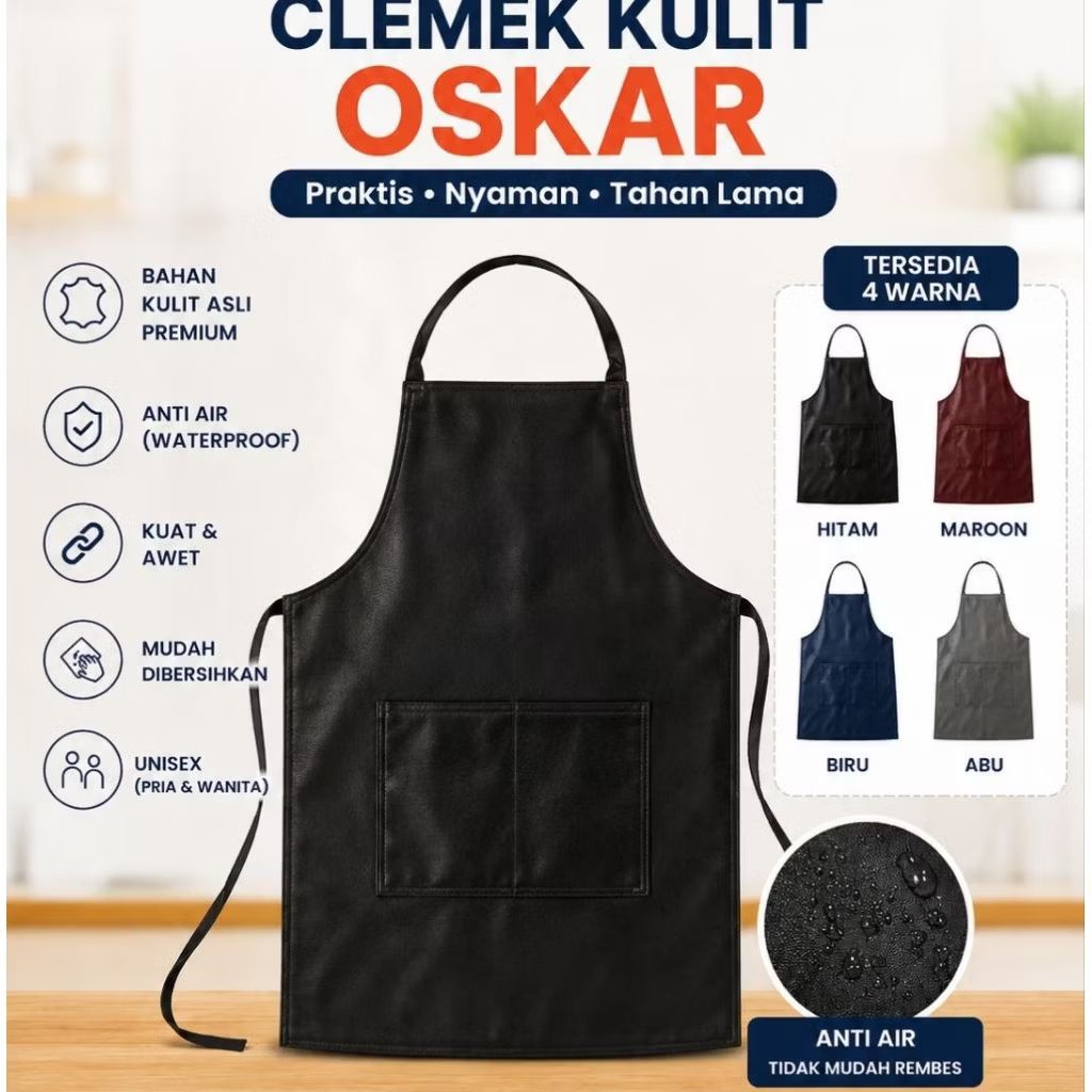 Oskar Premium ผ้ากันเปื้อนหนังกันน้ํา Elegant Chef Apronista