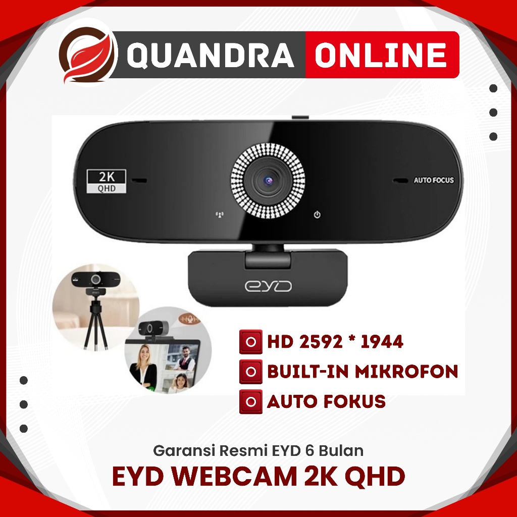 EYD HD 2k PC Webcam แล็ปท็อปกล้อง USB พร้อม 360° องศาหมุนและไมโครโฟน ออโต้โฟกัส